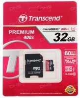   Transcend 32GB microSDXC Class 10 UHS-I U1 V30 R95, W60MB/s with adapter