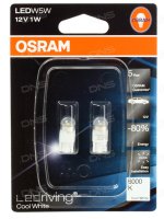   OSRAM LED Premium Cool White W5W 12V 1W, 2 , 2850CW-02B (.2)