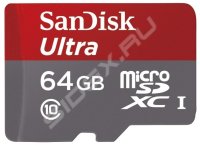   Sandisk Ultra microSDXC Class 10 UHS-I 48MB/s 64Gb + SD adapter + Memory Zone Android A