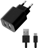 Deppa   Deppa Ultra 2xUSB  2100mA  +  microUSB Black 11303