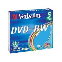  DVD-RW Verbatim 4.7Gb 4x Slim Color (5 ) (43563)