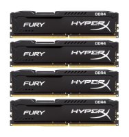   Kingston HyperX Fury Black PC4-19200 DIMM DDR4 2400MHz CL15 - 16Gb KIT (4x4Gb) HX424C1