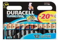  Duracell TURBO MAX MX1500-12 (LR6) Size AA, 1.5V,(alkaline) (. 12 )