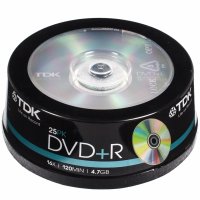  TDK DVD+R 4.7GB 16x CB/25