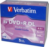   DVD+R  Verbatim DualLayer 8,5Gb 8x Jewel Case (5 ) 43541