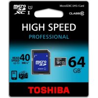   Toshiba microSDXC 64Gb Class 10 UHS-I + ADP