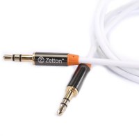   Zetton AUX Metal 3.5 Jack/M - 3.5 Jack/M White ZTLSAUX1BW