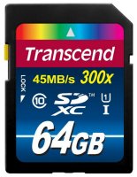   64Gb - Transcend High-Capacity Class 10 UHS 1 300X - Secure Digital TS64GSDU1