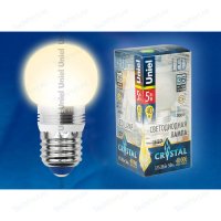    Uniel Crystal Gold E14 5W 3000K LED-G45P-5W/WW/E14/FR ALC02GD