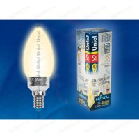    Uniel Crystal Gold E14 5W 3000K LED-C37P-5W/WW/E14/FR ALC02GD