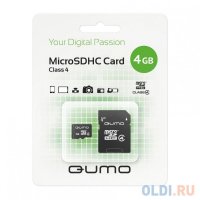   Micro SDHC 4Gb class 4 QUMO QM4GMICSDHC4 + SD adapter