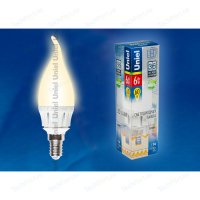    Uniel Merli E14 6W 3000K LED-CW37-6W/WW/E14/FR ALM01WH