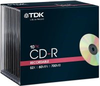  CD-R TDK 700Mb 52x, 10 ., Photo Print, Slim Case (T19865)