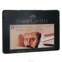   Faber-Castell "Pitt Monochrome Set", 12 