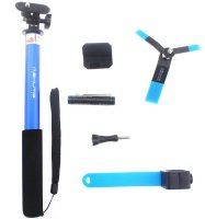  Ashutb 4-in-1 Selfie Stick Premium Set Blue