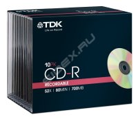  TDK CD-R 700MB 52x SJC (10 ) (t18765) (CD-R80SCA10-L)