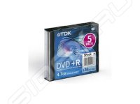  TDK DVD+R 4.7Gb 16x Jewel Case (5 ) (t19446) (DVD+R47SCED5)