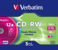 CDRW  Verbatim DataLifePlus 700Mb 12x SlimCase 5  (43167)