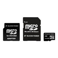   Silicon Power micro SDHC Card 4GB Class 6 Dual Adaptor Pack