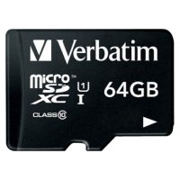   Verbatim microSDXC Class 10 UHS-1 + 64GB SD adapter