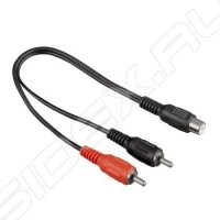  RCA (f) - 2xRCA (m) (Hama Subwoofer Adapter 00122373) ()