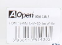  HDMI 19M/19M 1.0m ver:1.4 +3D/Ethernet AOpen [ACG511W-1M] ,  