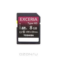 (SD-X08T1(BL7)   Toshiba EXCERIA,  SDHC  10 (UHS I) Type 1, 8 