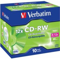   Verbatim CD-RW 700Mb 12x DL+ Jewel Case 10P