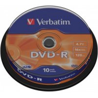  DVD-R Verbatim 4.7Gb 16x Cake Box (10 ) (43523)