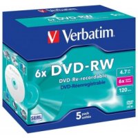   Verbatim DVD-RW 4.7Gb x6 Jewel Case 5P