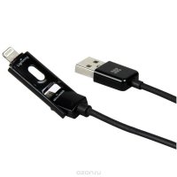 Promate linkMate.Duo, Black  USB   Apple Lightning  MicroUSB