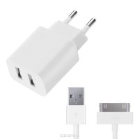 Deppa Ultra Duo 2.1 A30-pin, White     iPhone 4S/iPad