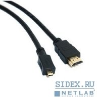  microHDMI D (M) - HDMI A (M), V1.4, 1.8 , GOLD (Dialog HC-A0518B)