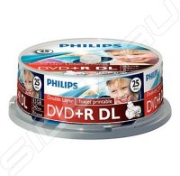  DVD+R Philips 8.5Gb 8x Cake Box DL Printable (25 ) (DR8I8B25F/97)