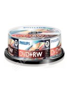 DVD-RW  4.7Gb Philips 4x 25  Cake Box (DN4S4B25F/00)