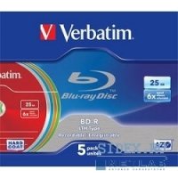  BD-R Verbatim 6-x, 25 Gb, SL/5 Color LTH [43774]