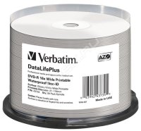  DVD-R Verbatim 4.7Gb 16x Wide glossy whateproof printable Cake Box (50 ) (43734)