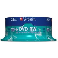  DVD-RW Verbatim 4.7Gb 4x Cake Box (1 ) (43639) (25)