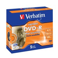  DVD-R Verbatim 4.7Gb 16x Jewel Case LightScribe (5 ) (43621)