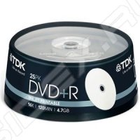  TDK DVD+R 4.7Gb 16x Cake Box Printable (25 ) (t19845)