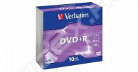  DVD+R Verbatim 4.7Gb 16x Matt Silver Surface (10 ) (43657)