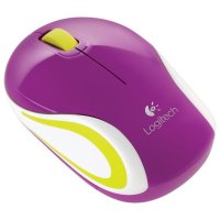  Logitech Wireless Mini Mouse M187 Violet-White USB ()