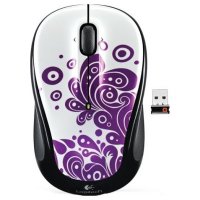  Logitech Wireless Mouse M325 purple swirls Black USB