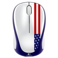  Logitech Wireless Mouse M235 910-004050 White-Blue-Red USB