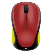  Logitech Wireless Mouse M235 910-004106 Black-Yellow-Red USB