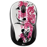  Logitech Wireless Mouse M325 Floral Spiral Red-Black USB