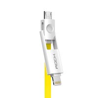   ROCK Combo USB-microUSB-Lightning 1m Yellow