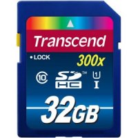   32Gb - Transcend High-Capacity Class 10, UHS Class 1, 300X - Secure Digital TS32GSDU1 (