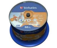  Verbatim DVD-R 16x, Cake Box Full Ink Print ID (50 .) CB/50/4