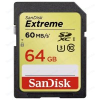   Sandisk Extreme microSDXC 64Gb UHS-I U3 V30 + ADP (90/40 MB/s) SDSQXVF-064G-GN6MA